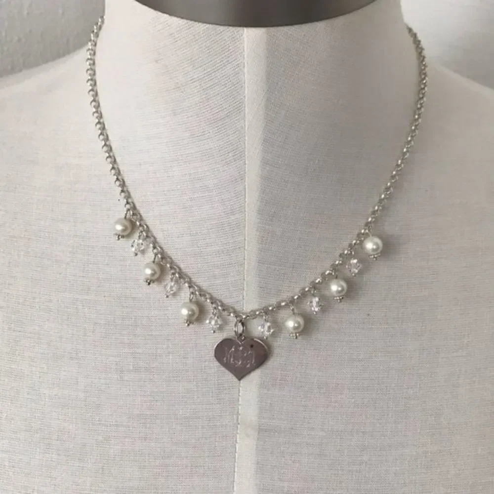 925 Silver Real Pearls crystals necklace